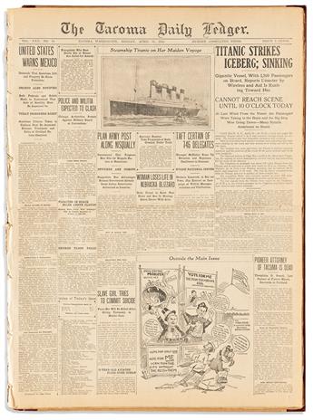 (MARITIME.) Volume of the Tacoma Daily Ledger with coverage of the Titanic wreck.